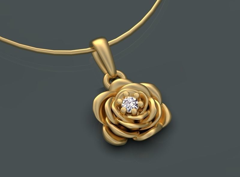 PENDANT FLOWER ROSE 3D print model_7