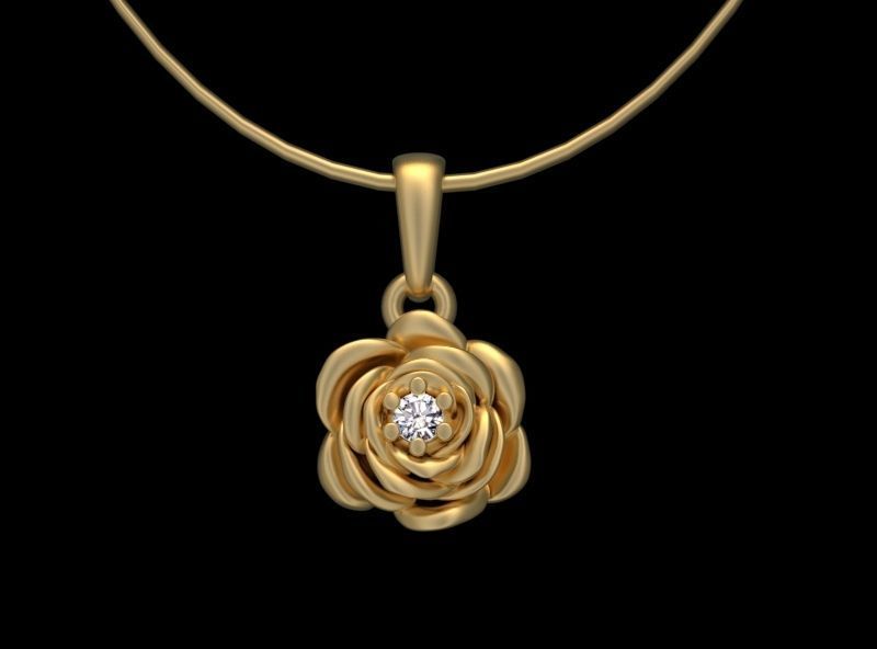 PENDANT FLOWER ROSE 3D print model_24
