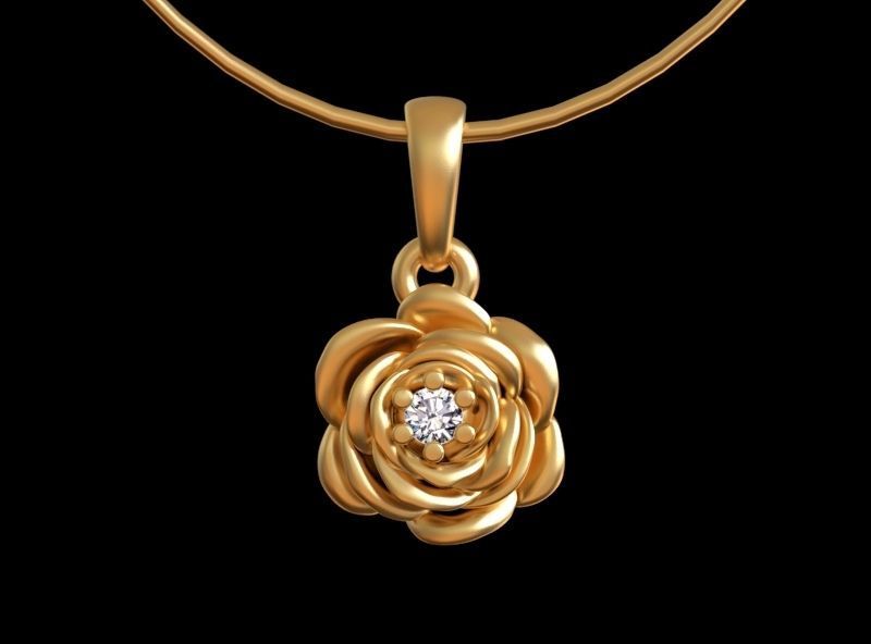 PENDANT FLOWER ROSE 3D print model_1