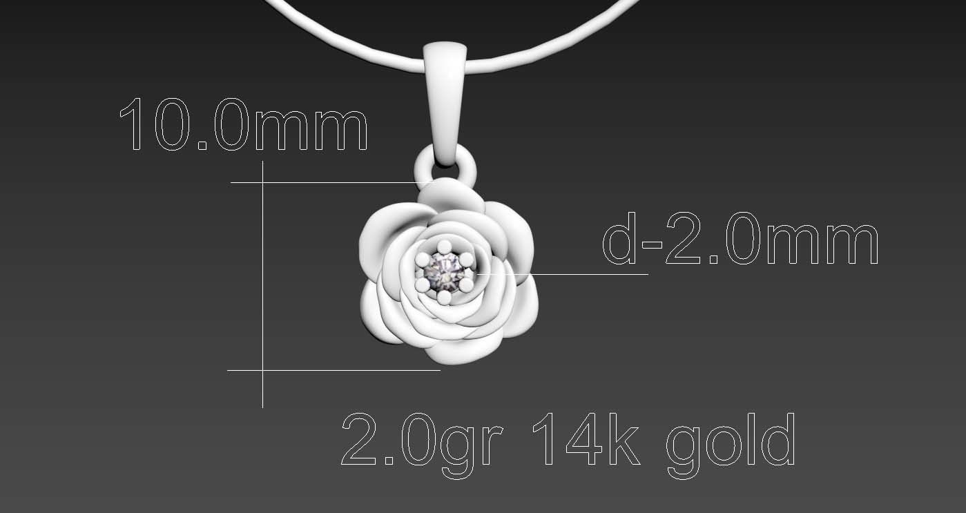 PENDANT FLOWER ROSE 3D print model_18