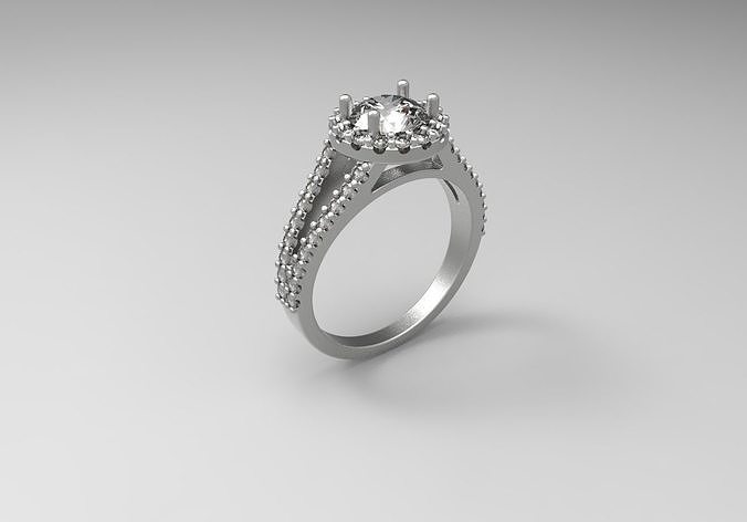 engagement ring printable 3D model  3D print model