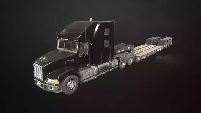 Semi Truck Lowboy Trailer