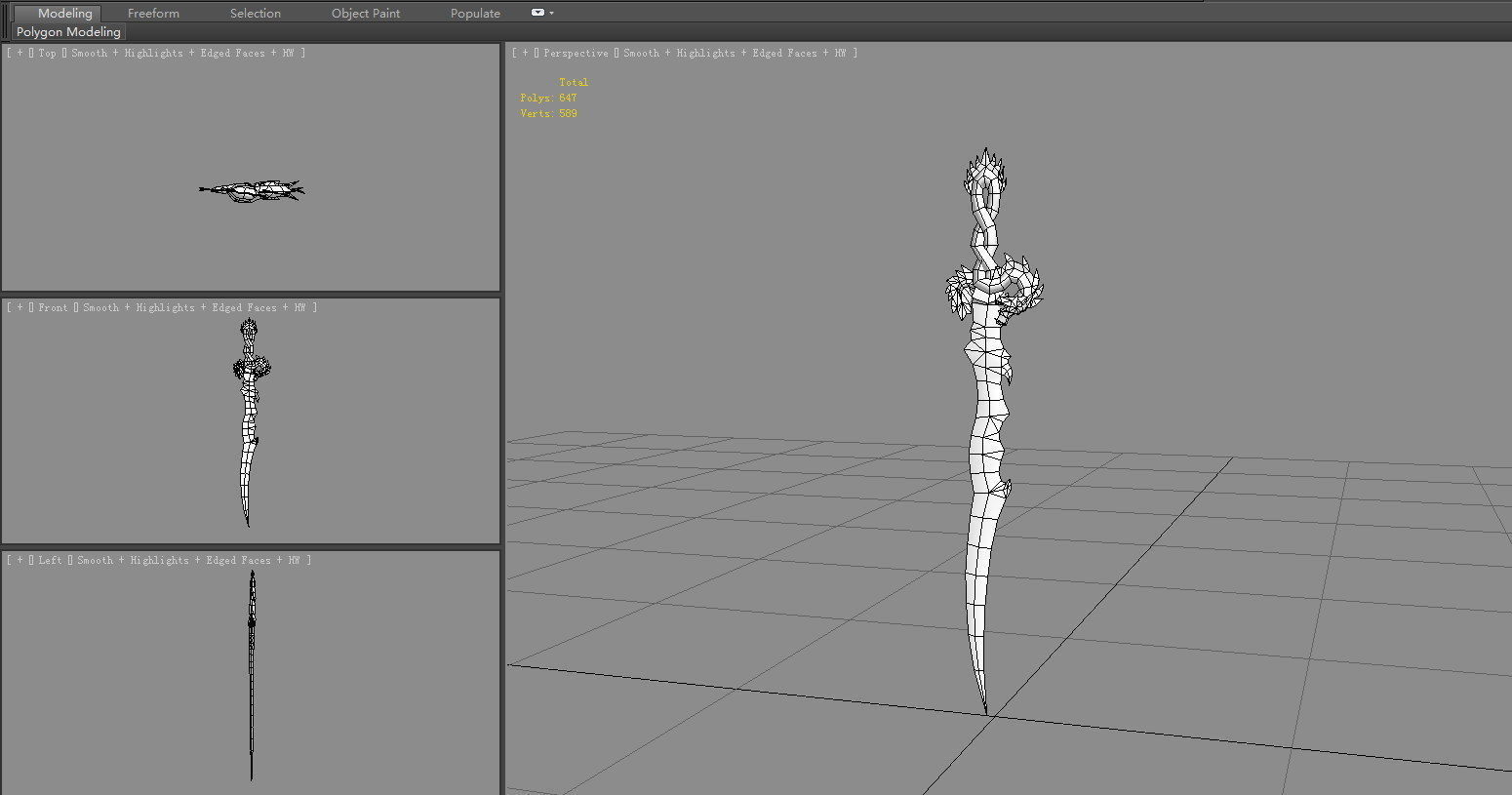 Coiling Dragon Sword Low-poly 3D model_5