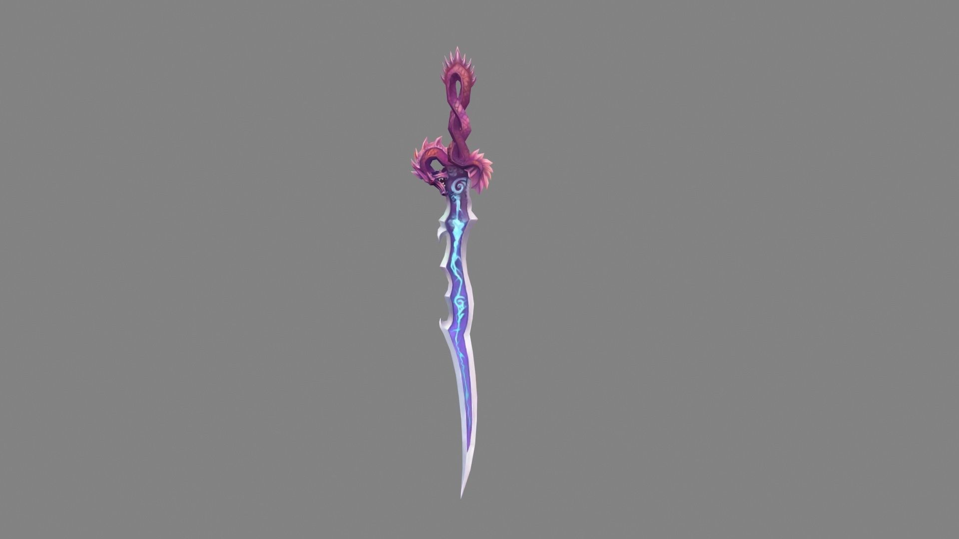 Coiling Dragon Sword Low-poly 3D model_1