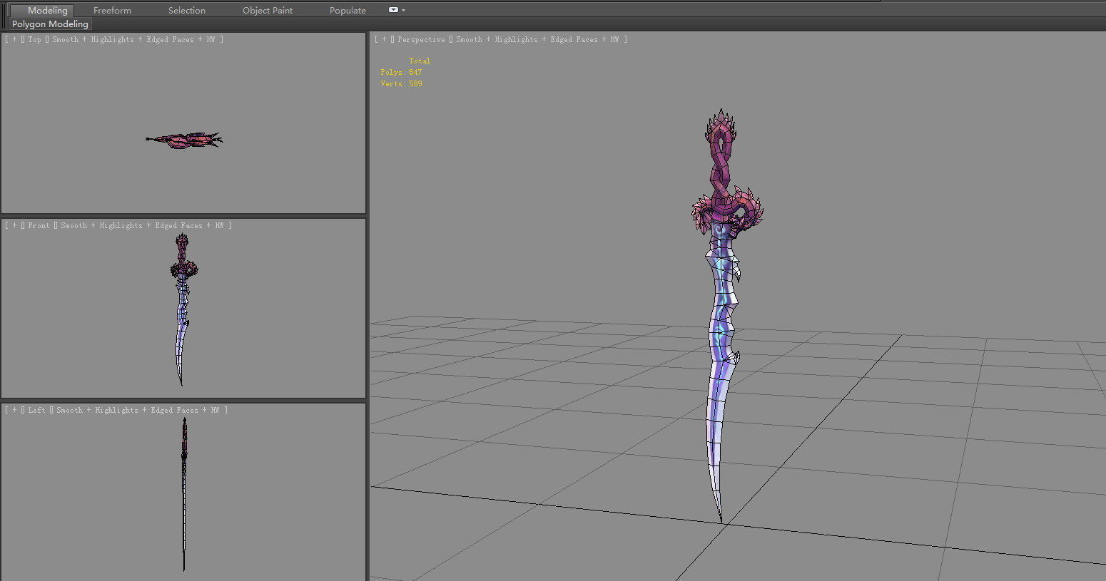 Coiling Dragon Sword Low-poly 3D model_4