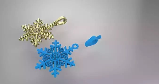 snowflake diamond printable 3D model 