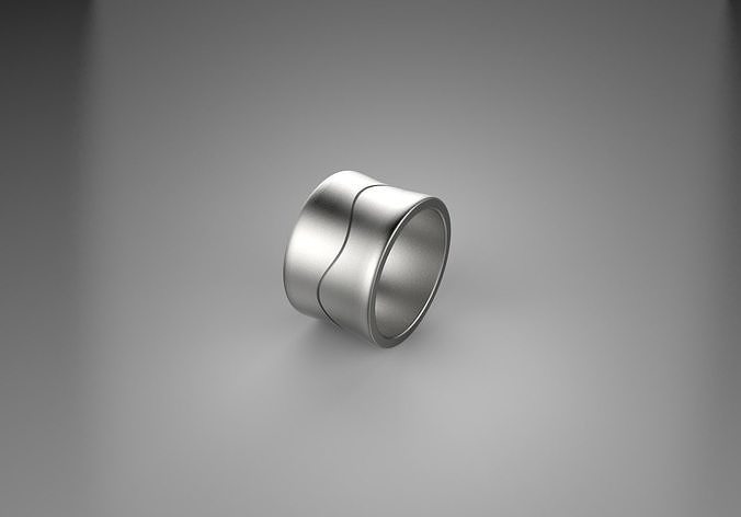 minimal 18K white gold ring printable 3D model  3D print model