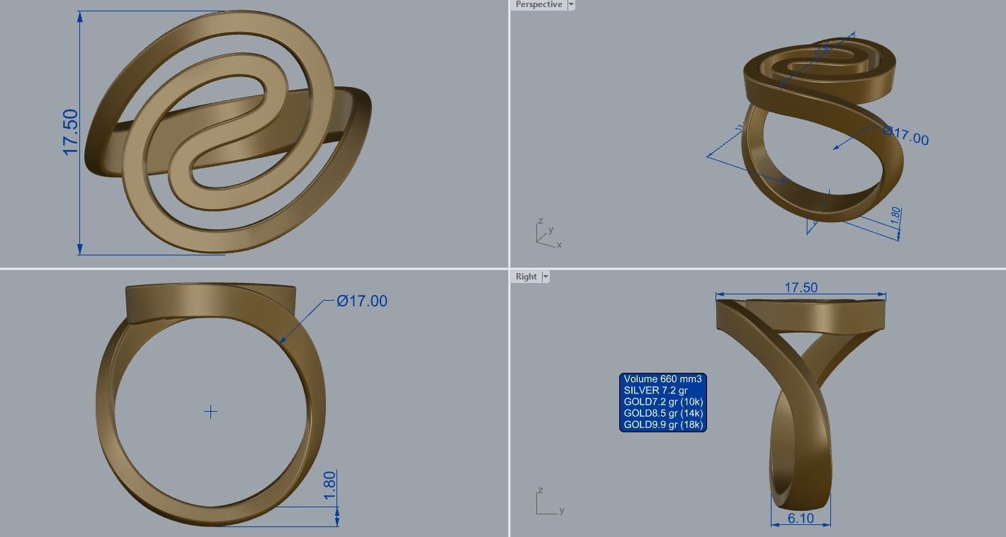 R 201 b Spiral ring  3D print model_10