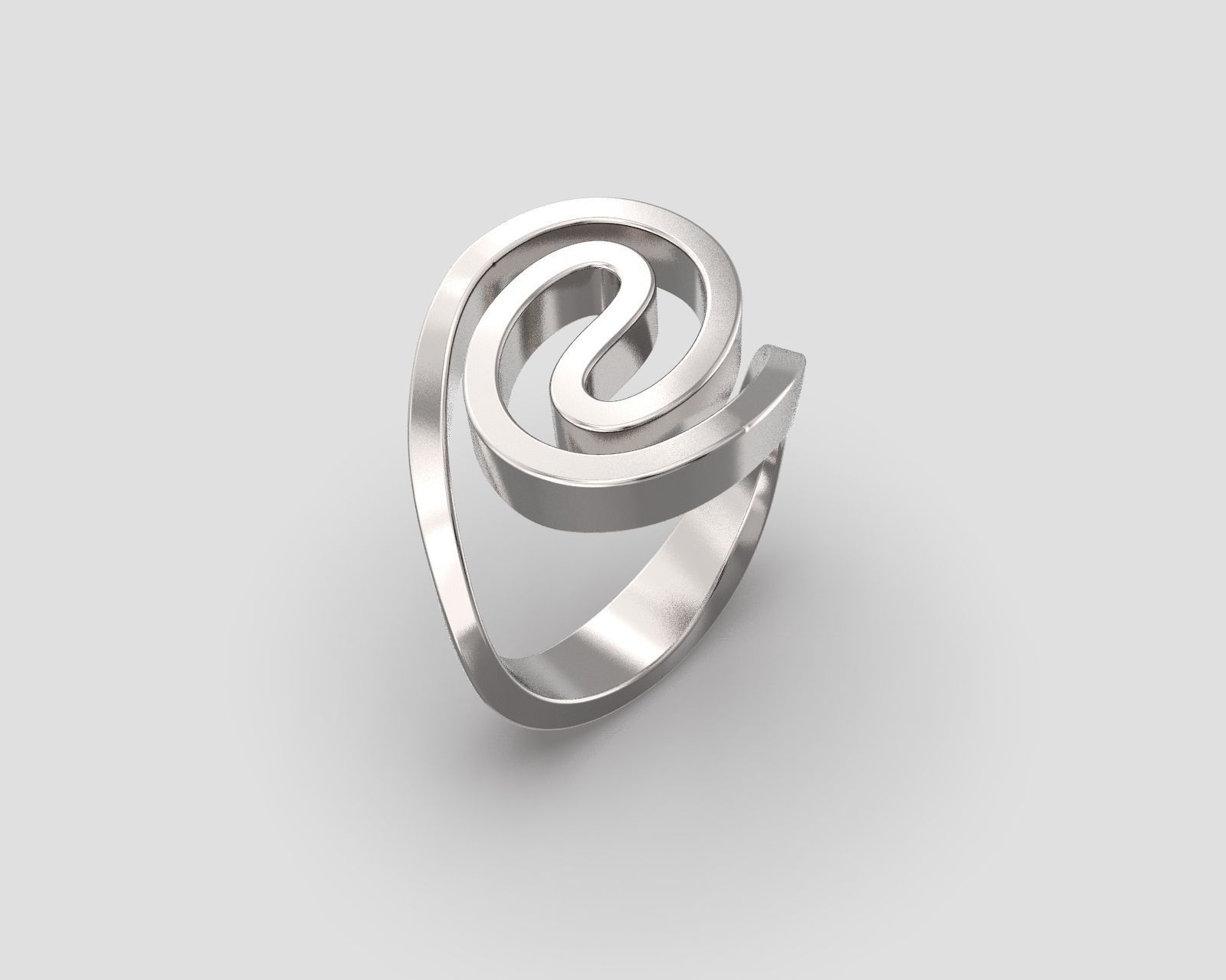 R 201 b Spiral ring  3D print model_3