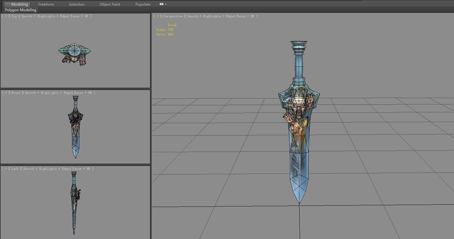 Evil Soul Sword Low-poly 3D model_4