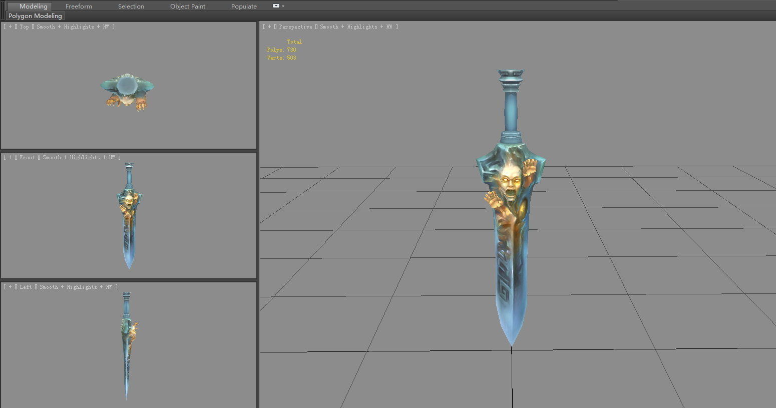 Evil Soul Sword Low-poly 3D model_3