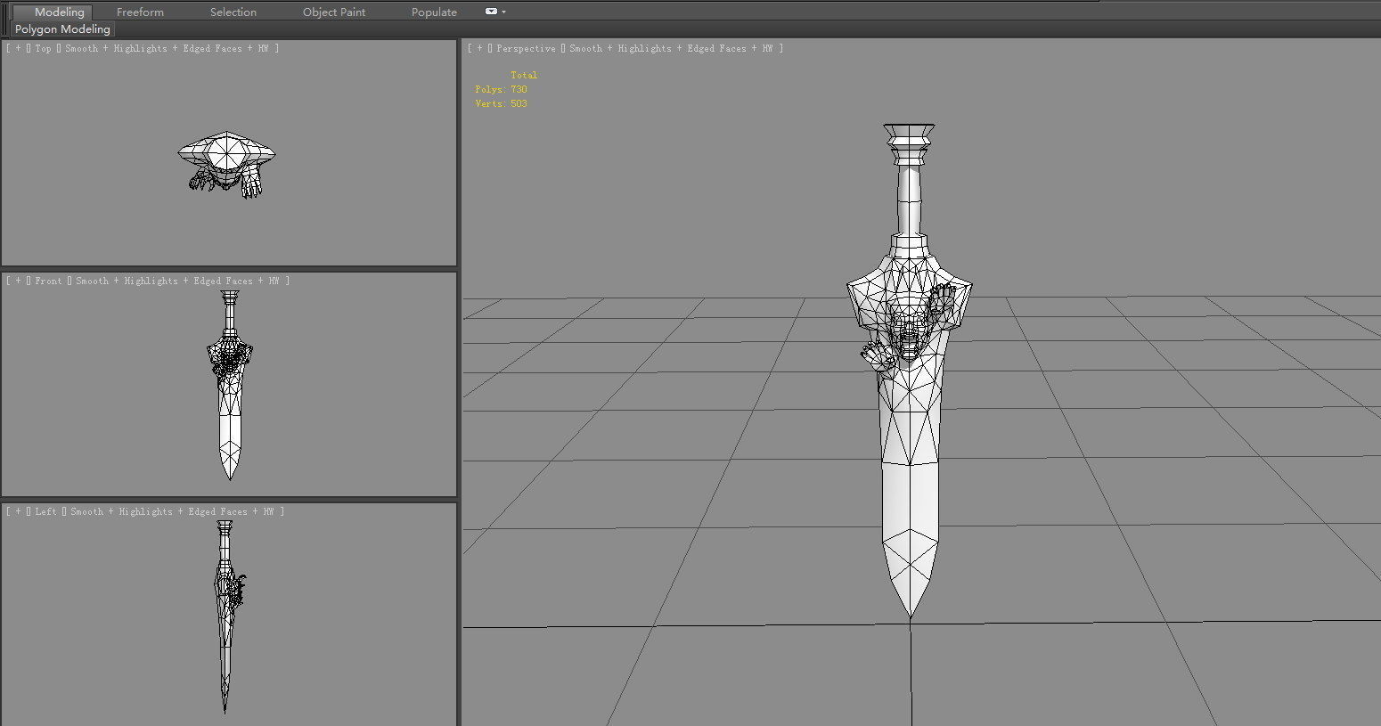Evil Soul Sword Low-poly 3D model_5