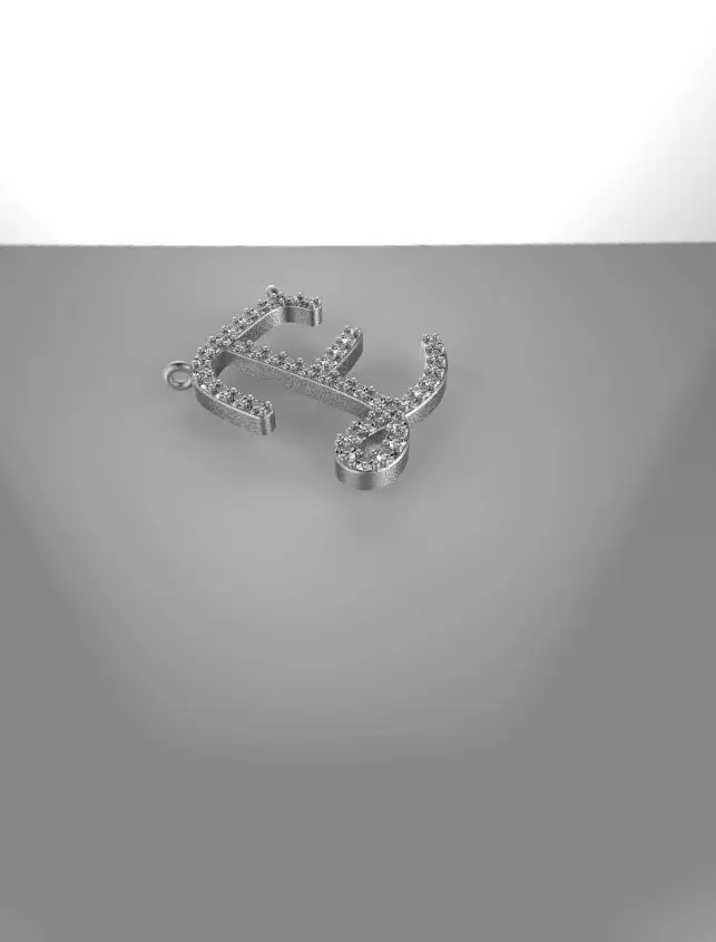 E letter pedant printable 3D model Free 3D print model