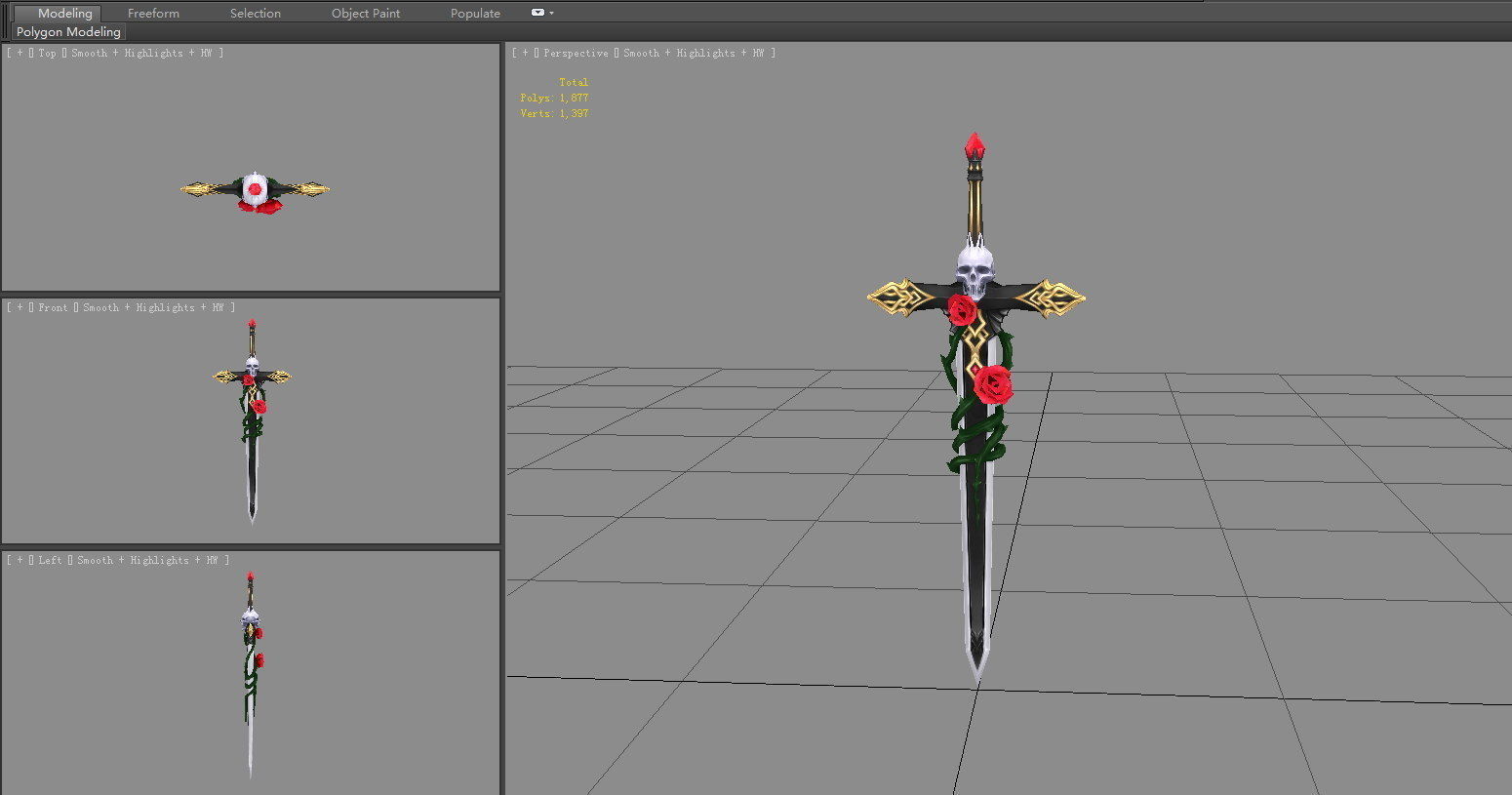 Vampire Count Sabre Low-poly 3D model_3