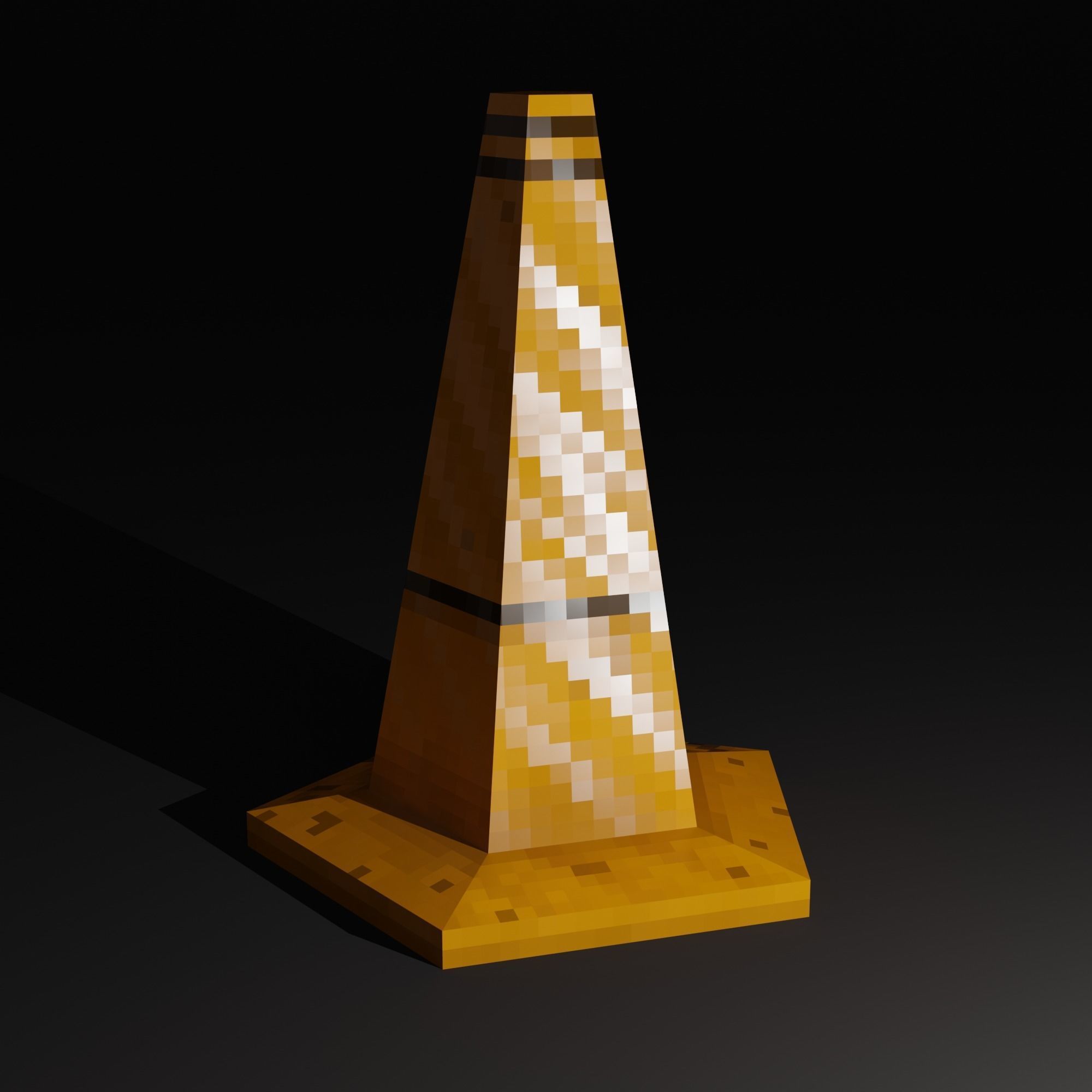 Cone - PBR pixel art - PSX Retro Style Low-poly 3D model_3