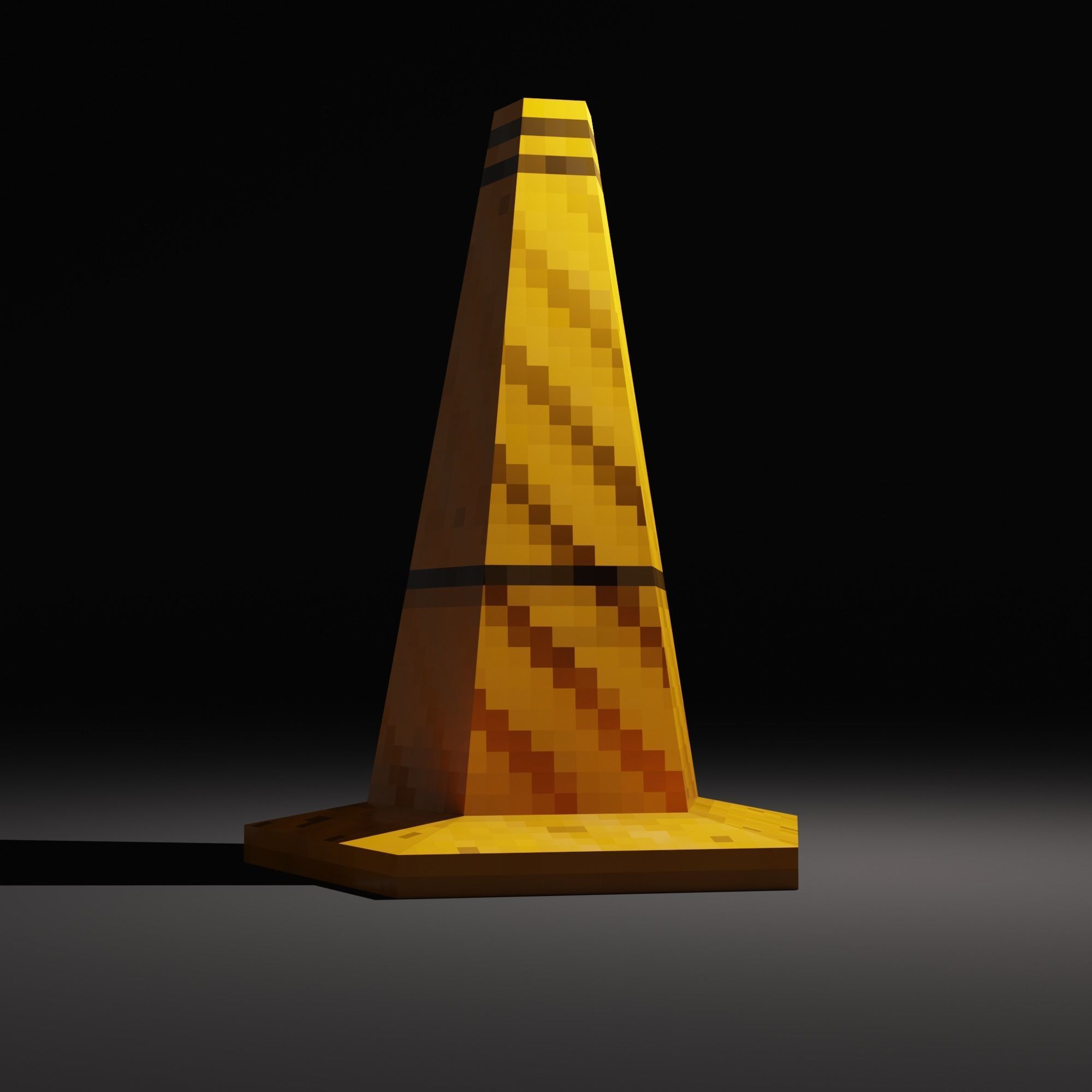 Cone - PBR pixel art - PSX Retro Style Low-poly 3D model_4