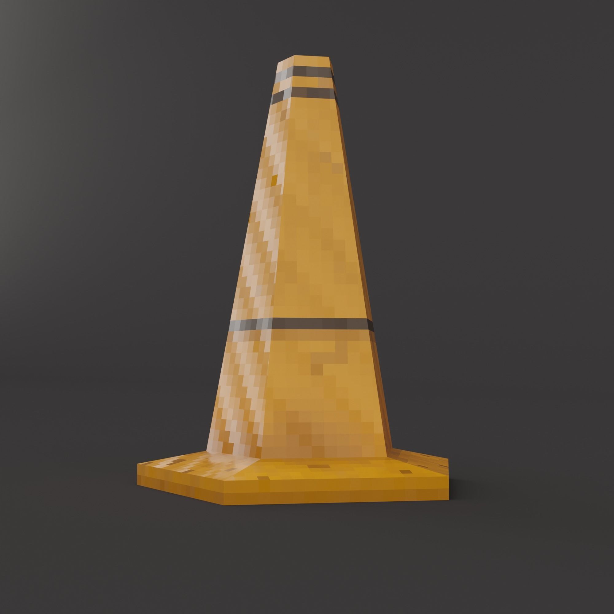Cone - PBR pixel art - PSX Retro Style Low-poly 3D model_2