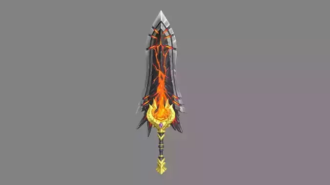 Golden dragon lava sword