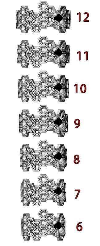 Ring bee on honeycombs with honey 798 3D print model_19