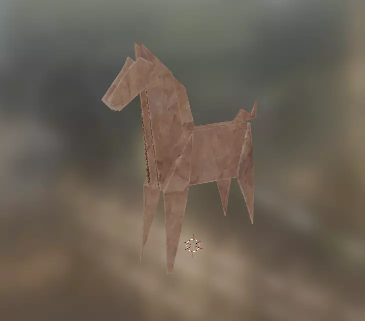 origami horse Low-poly 3D model_0