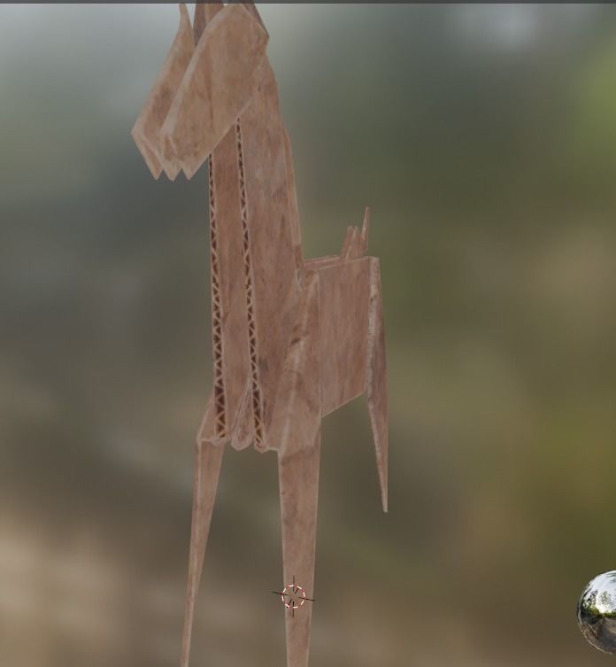 origami horse Low-poly 3D model_1