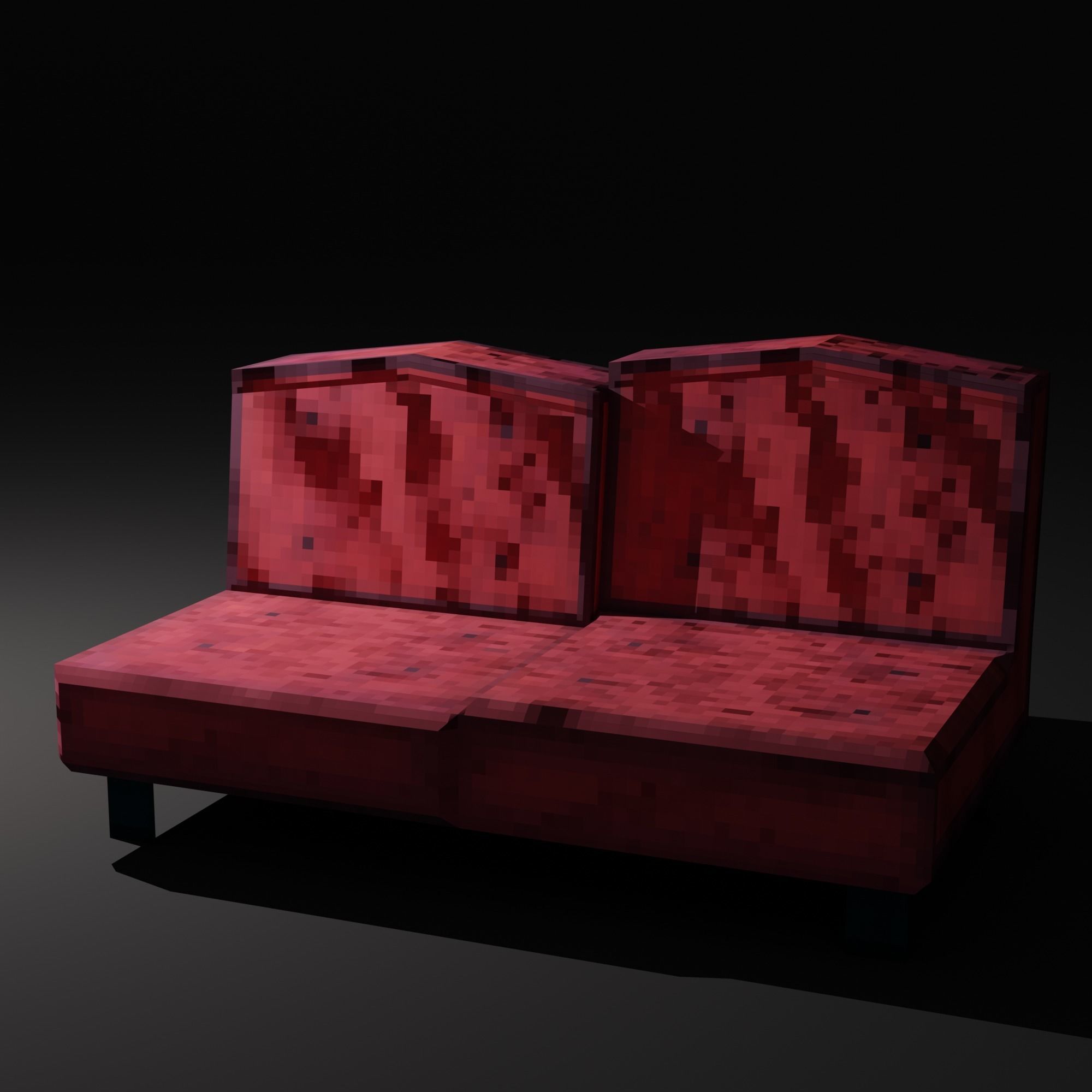 Sofa - PBR Pixel Art - PSX Retro Style Low-poly 3D model_4