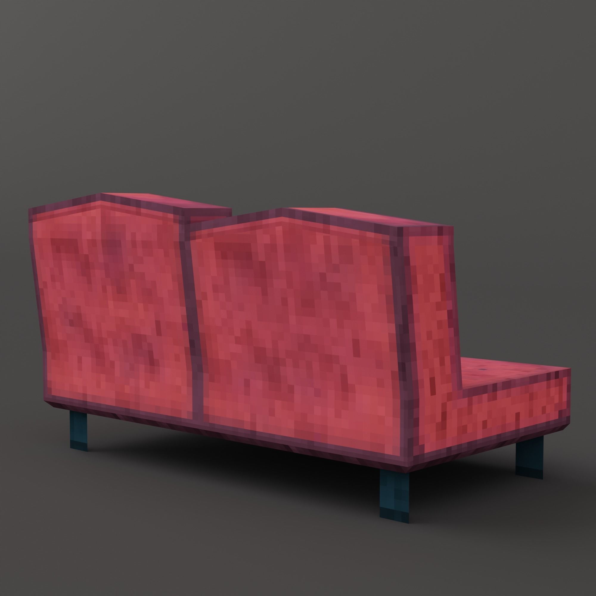 Sofa - PBR Pixel Art - PSX Retro Style Low-poly 3D model_2