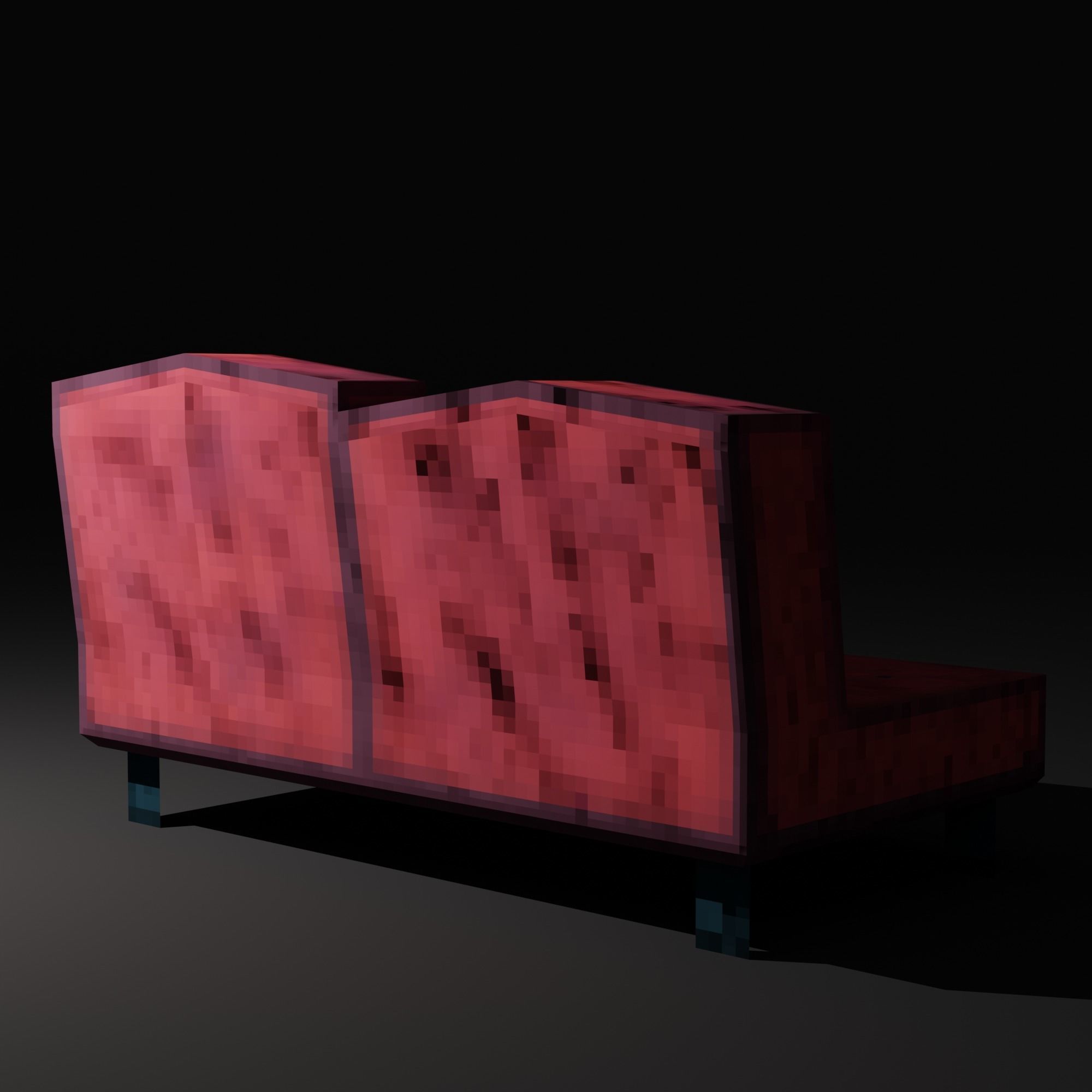 Sofa - PBR Pixel Art - PSX Retro Style Low-poly 3D model_3