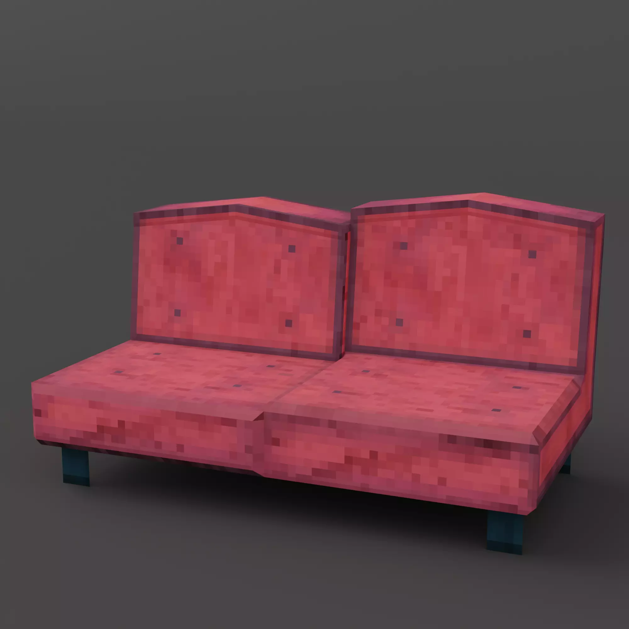 Sofa - PBR Pixel Art - PSX Retro Style Low-poly 3D model_0