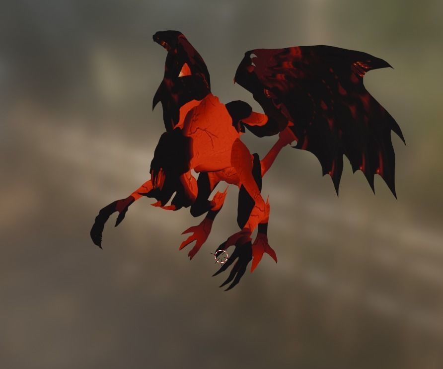 alien gargoyle Low-poly 3D model_1