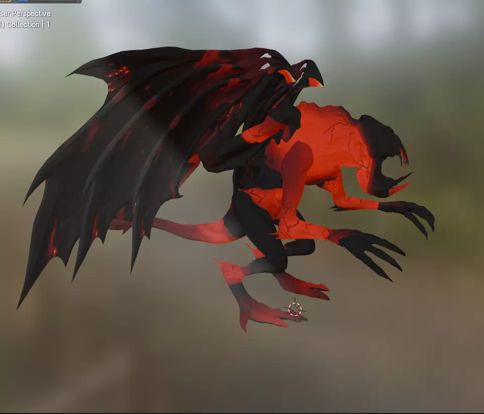 alien gargoyle Low-poly 3D model_0