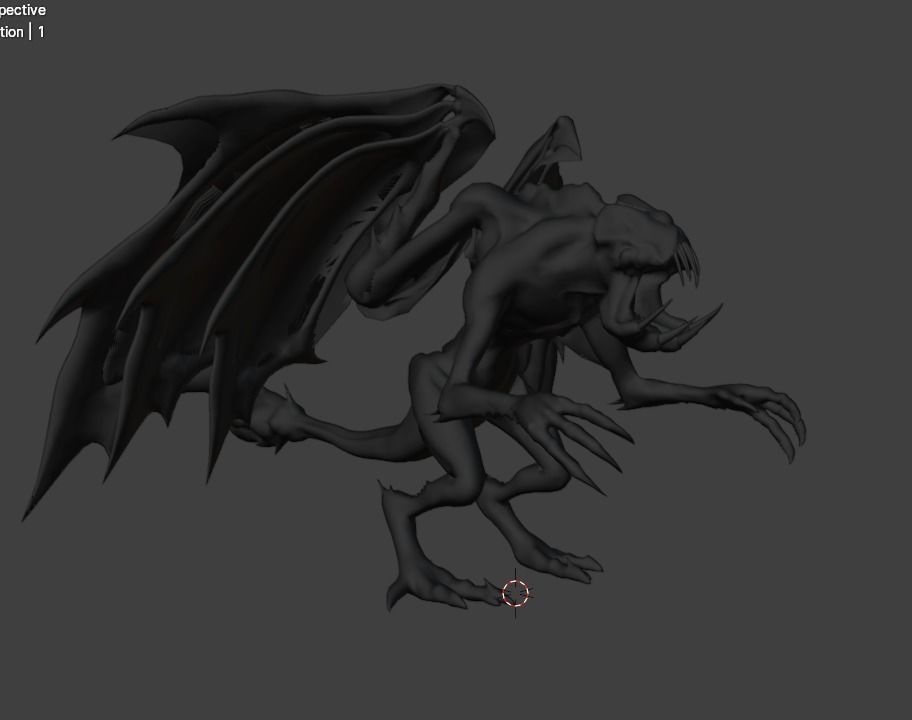 alien gargoyle Low-poly 3D model_3