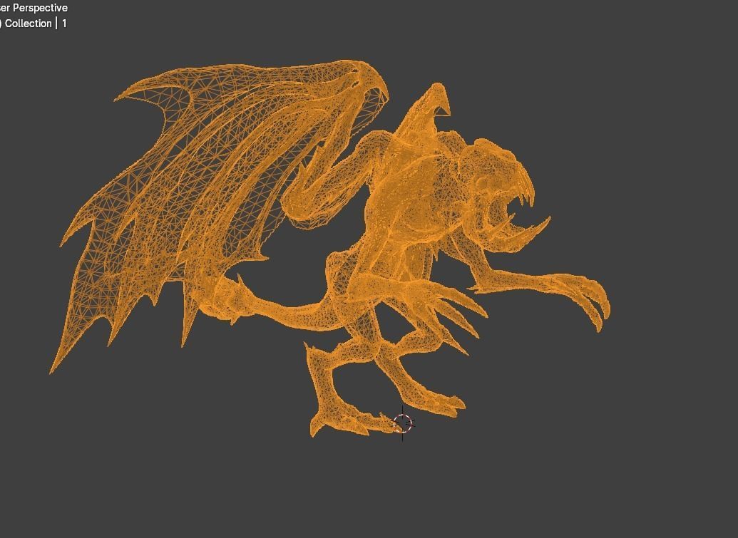 alien gargoyle Low-poly 3D model_4