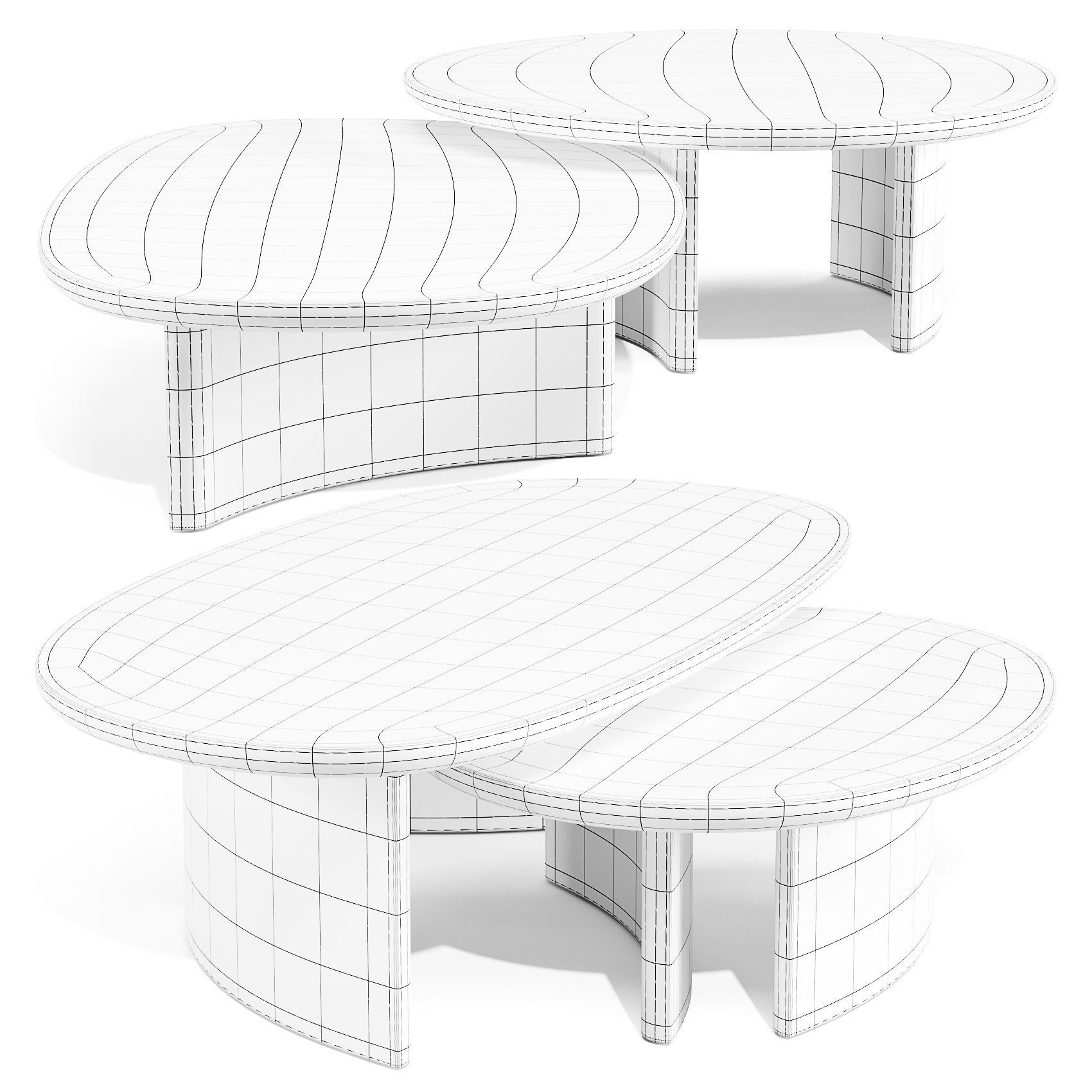 Arco Dew - Coffee Tables Set 01 3D model_7