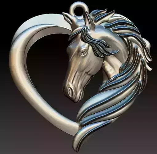 horse heart  pendant