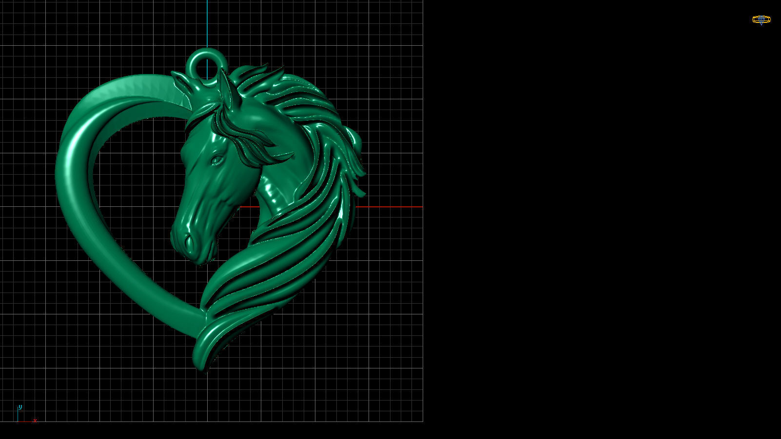 horse heart  pendant 3D model_2