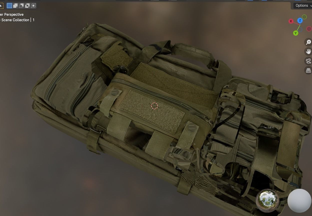 bag luggage Low-poly 3D model_1