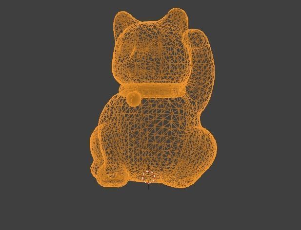 lucky cat Low-poly 3D model_3