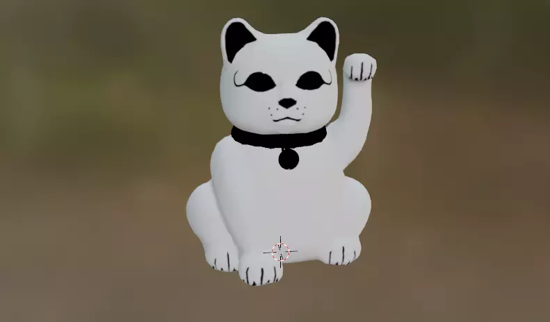 lucky cat Low-poly 3D model_0