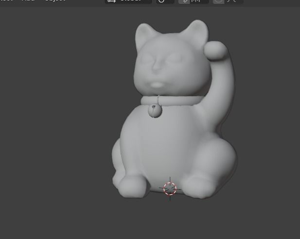 lucky cat Low-poly 3D model_2