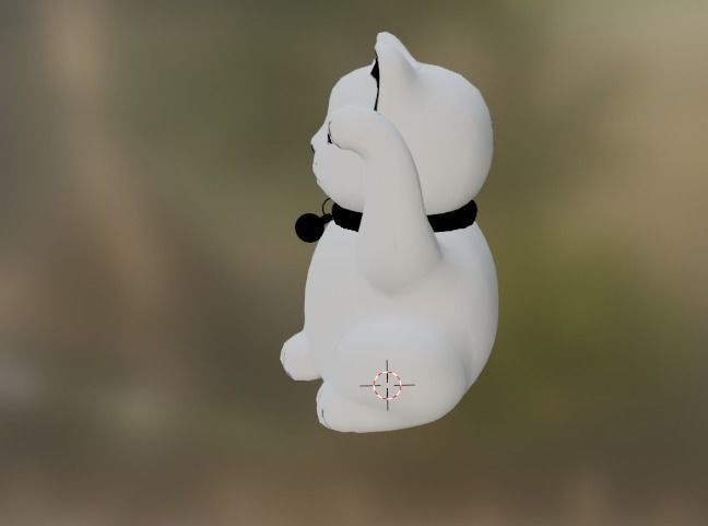 lucky cat Low-poly 3D model_1