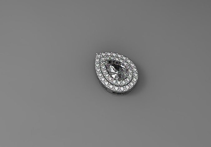 diamond drop pendant printable 3D model  3D print model