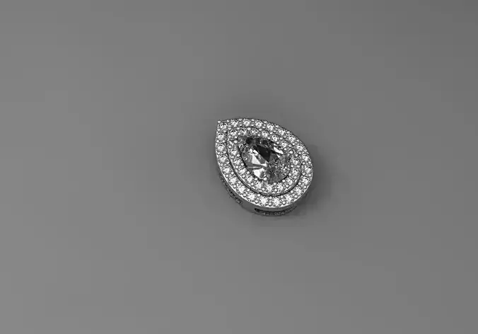 diamond drop pendant printable 3D model 