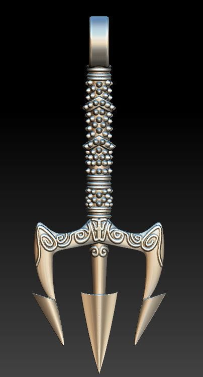 Poseidon Trident 3D print model 3D model_1
