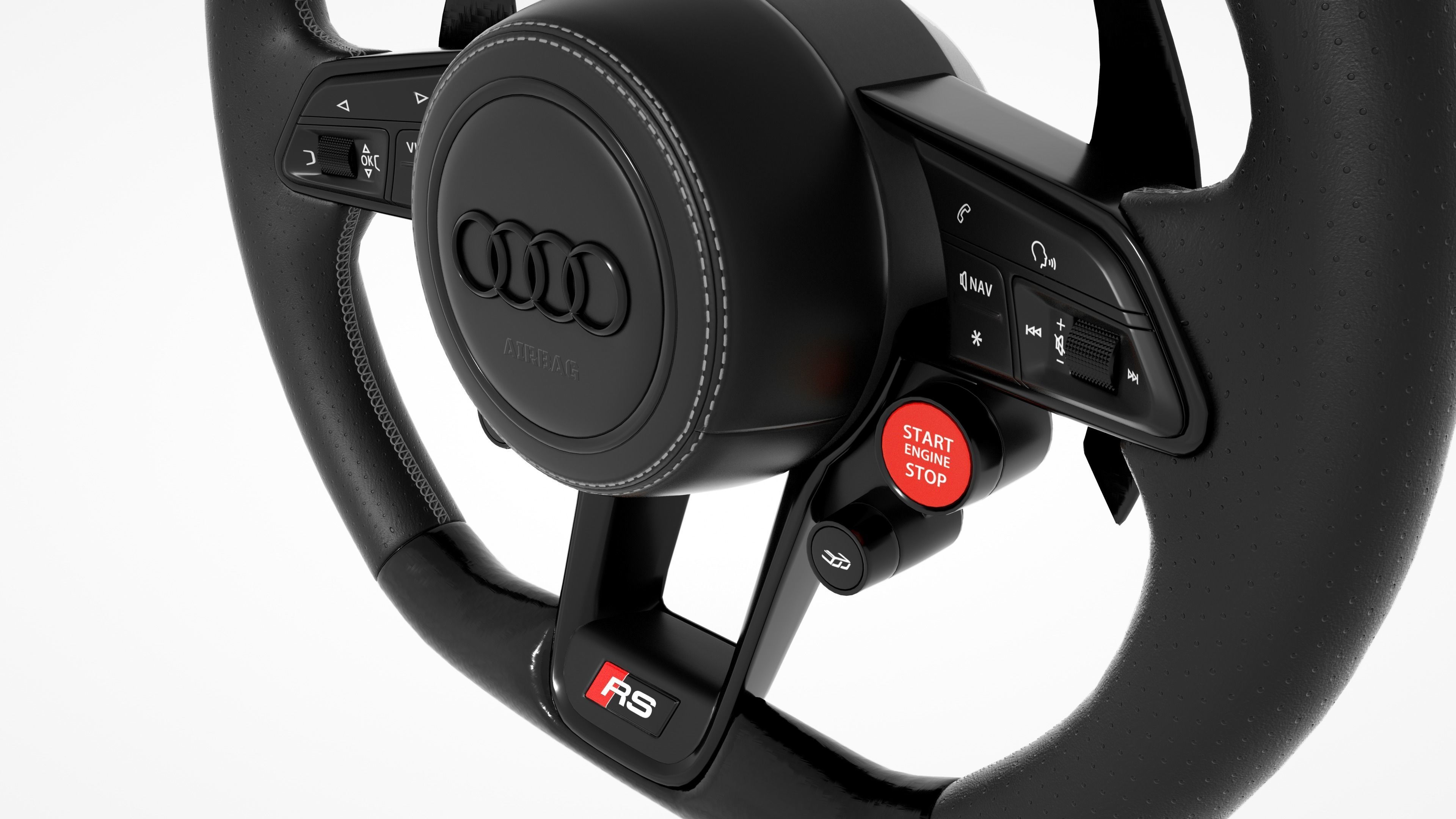 audi R8 Steering wheel 3D model_6
