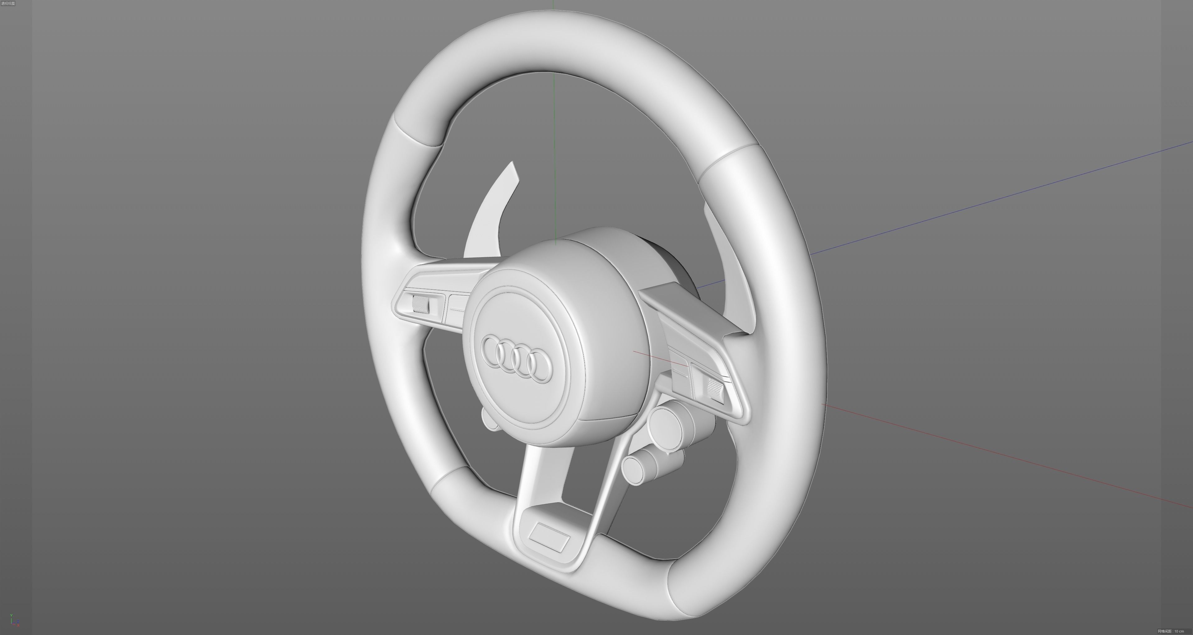 audi R8 Steering wheel 3D model_13
