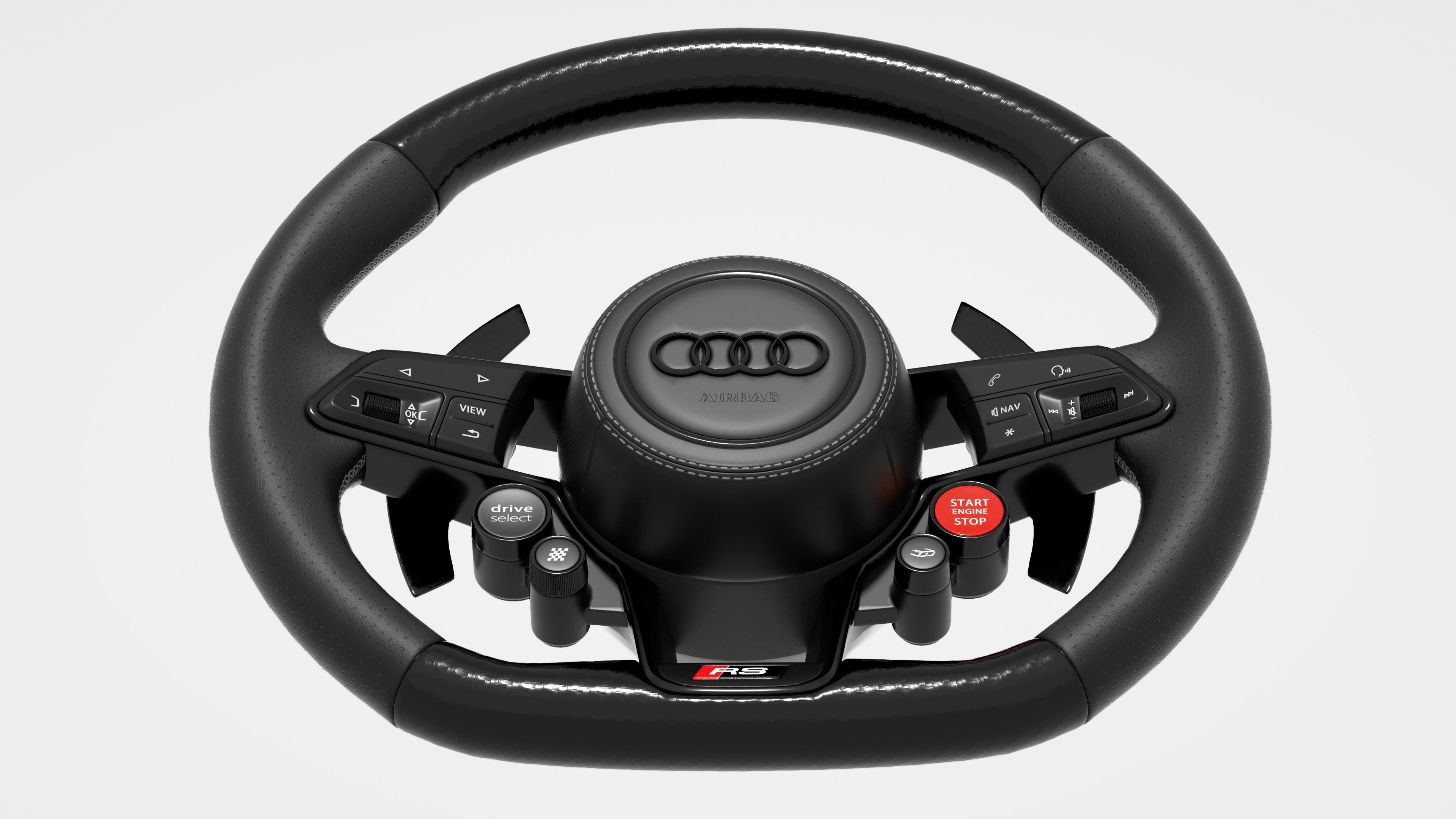 audi R8 Steering wheel 3D model_4