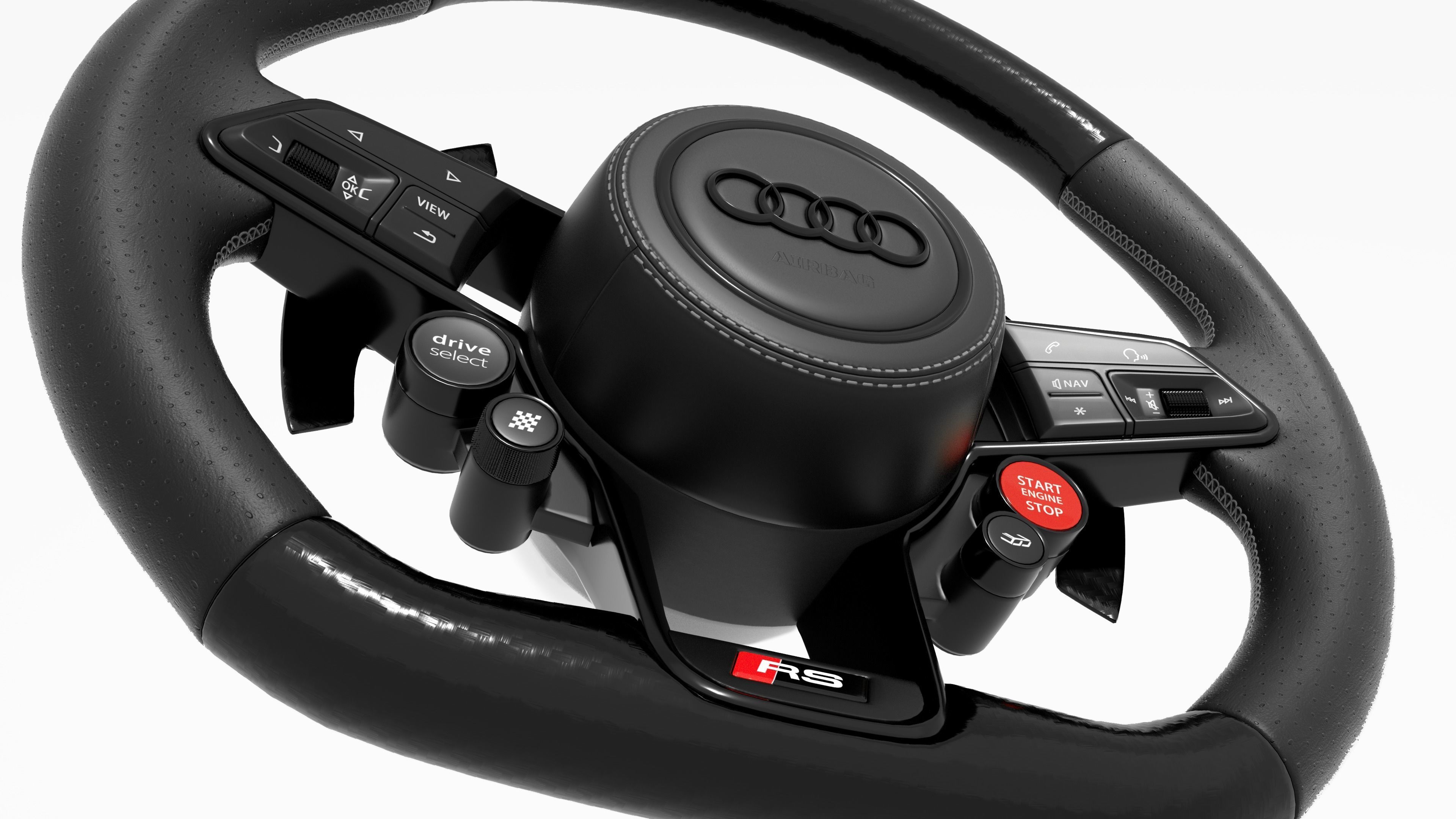 audi R8 Steering wheel 3D model_7