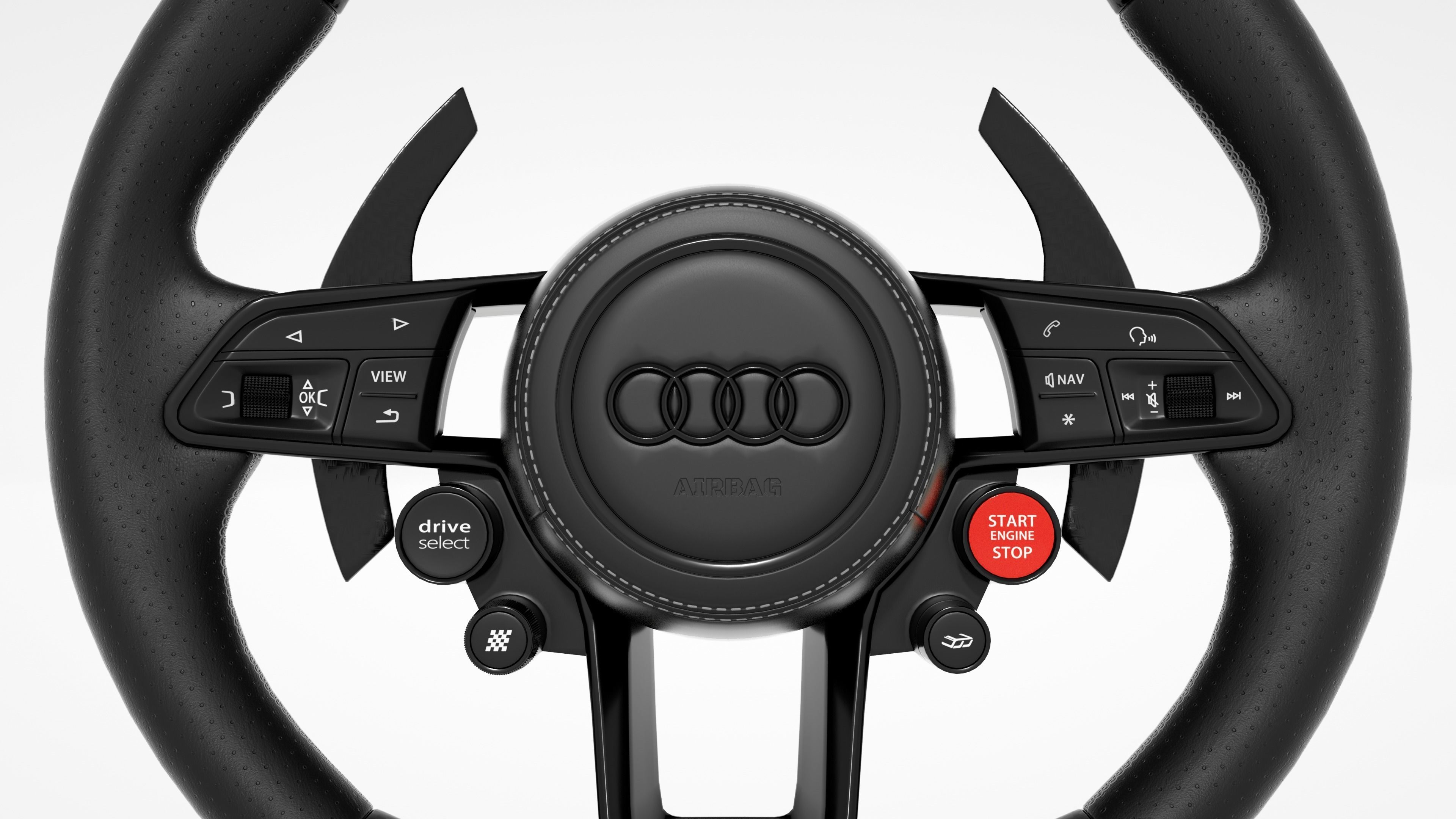 audi R8 Steering wheel 3D model_5