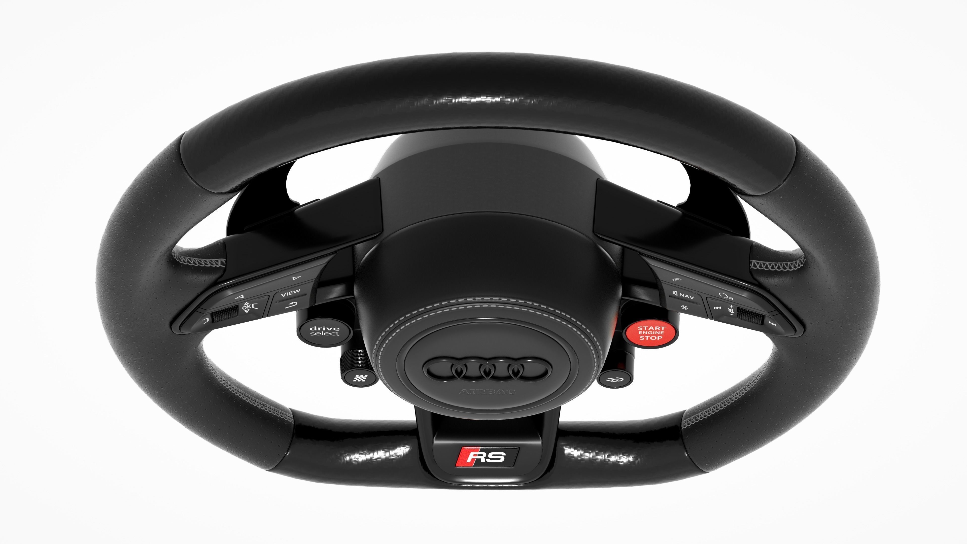 audi R8 Steering wheel 3D model_3